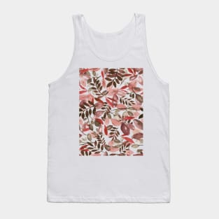 Abstract Leaves Pattern Tank Top